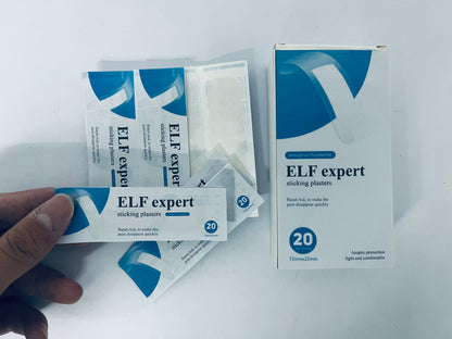 ELF expert sticking plasters Flexible Adhesive Bandages Sterile Bandage Strips with Non-Stick Pad, Latex Free, Wound Care for First Aid Kit (20 Bandages)