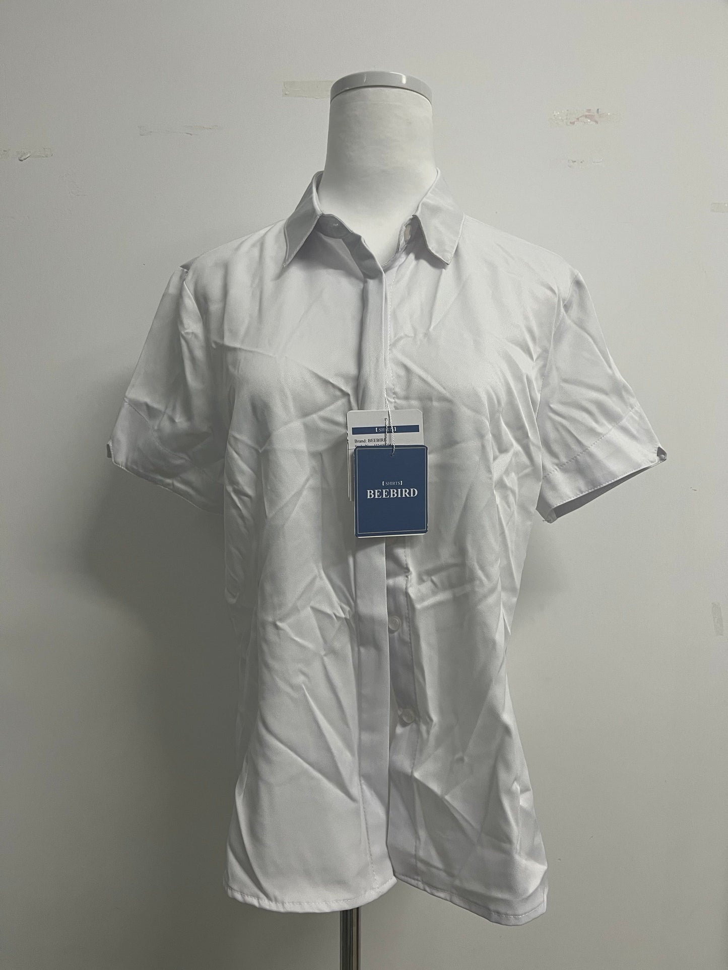 BEEBIRD shirts Womens Stain Shield Dress Shirts Short Sleeve Solid Tops Blouses Button Down Shirts