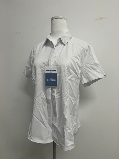 BEEBIRD shirts Womens Stain Shield Dress Shirts Short Sleeve Solid Tops Blouses Button Down Shirts