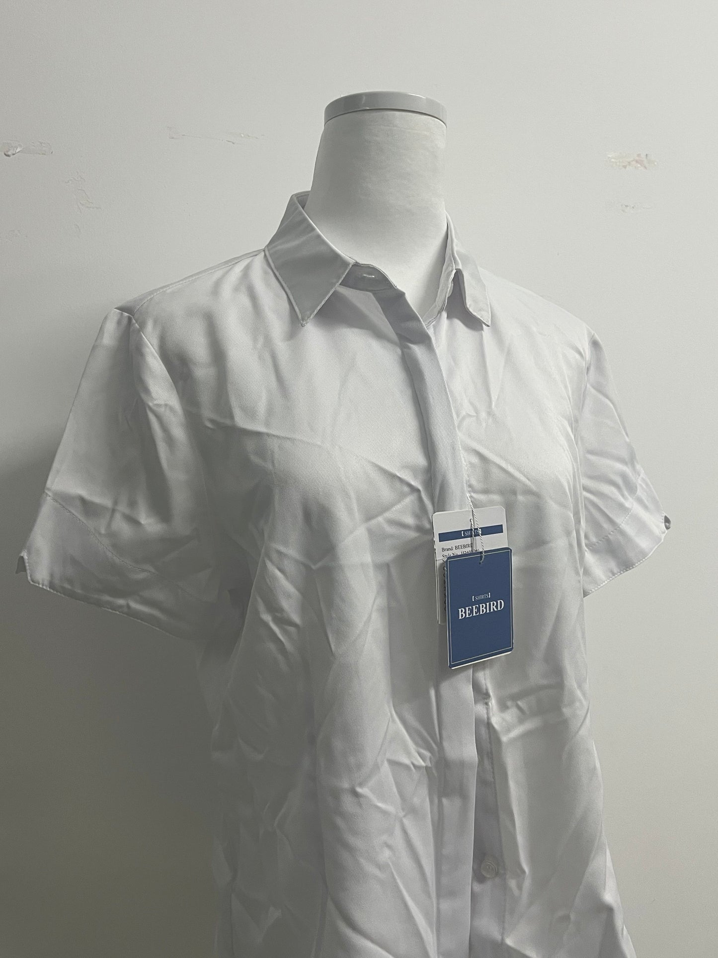 BEEBIRD shirts Womens Stain Shield Dress Shirts Short Sleeve Solid Tops Blouses Button Down Shirts