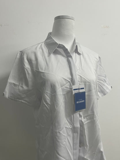 BEEBIRD shirts Womens Stain Shield Dress Shirts Short Sleeve Solid Tops Blouses Button Down Shirts