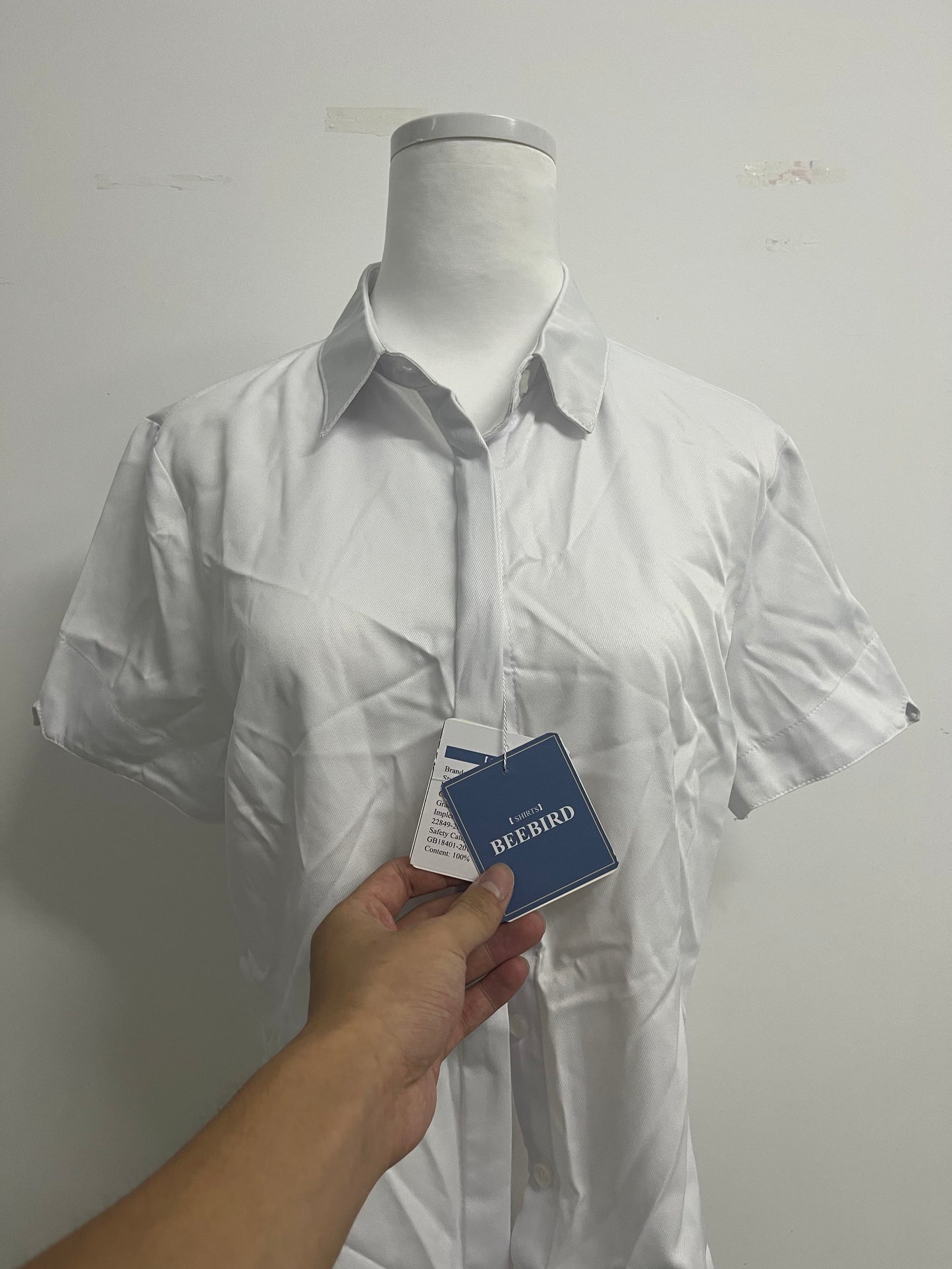 BEEBIRD shirts Womens Stain Shield Dress Shirts Short Sleeve Solid Tops Blouses Button Down Shirts
