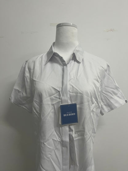 BEEBIRD shirts Womens Stain Shield Dress Shirts Short Sleeve Solid Tops Blouses Button Down Shirts