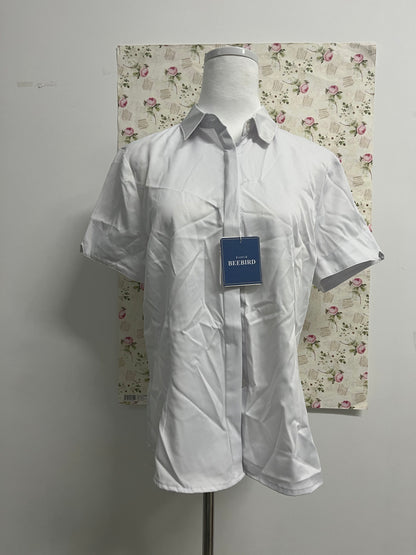 BEEBIRD shirts Womens Stain Shield Dress Shirts Short Sleeve Solid Tops Blouses Button Down Shirts