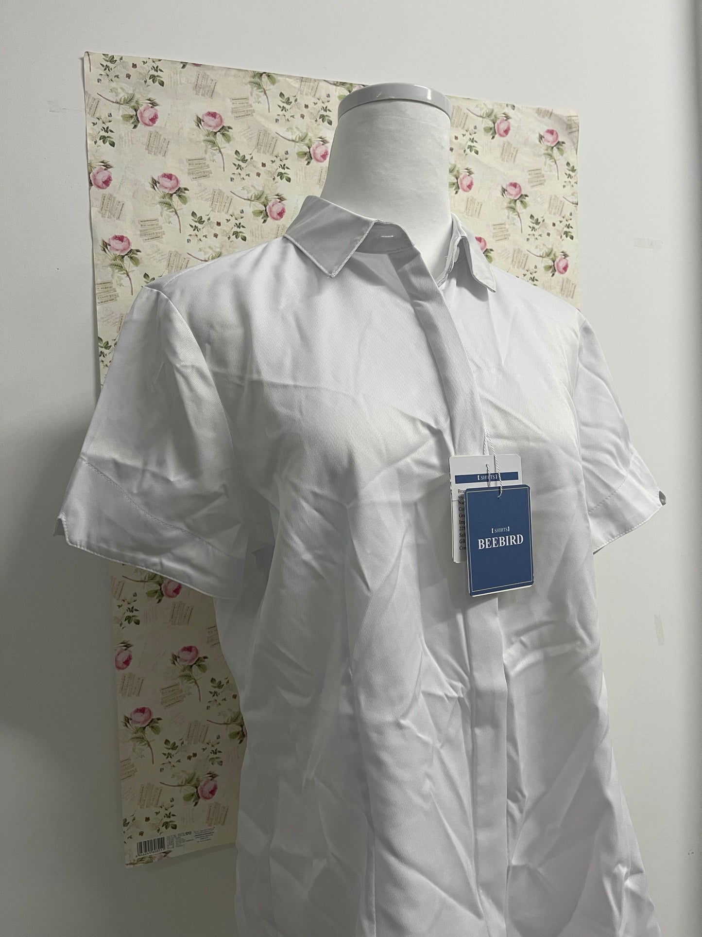 BEEBIRD shirts Womens Stain Shield Dress Shirts Short Sleeve Solid Tops Blouses Button Down Shirts