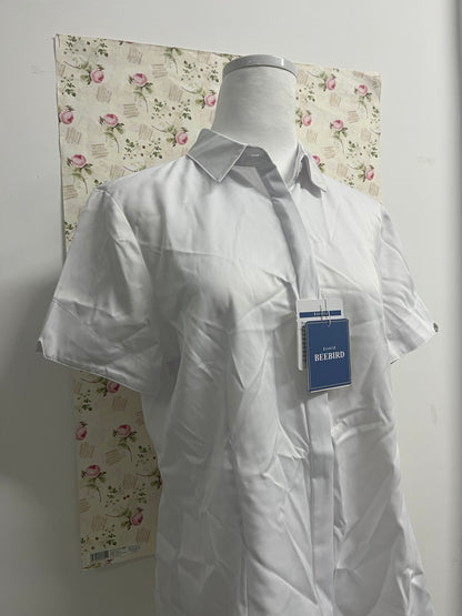 BEEBIRD shirts Womens Stain Shield Dress Shirts Short Sleeve Solid Tops Blouses Button Down Shirts