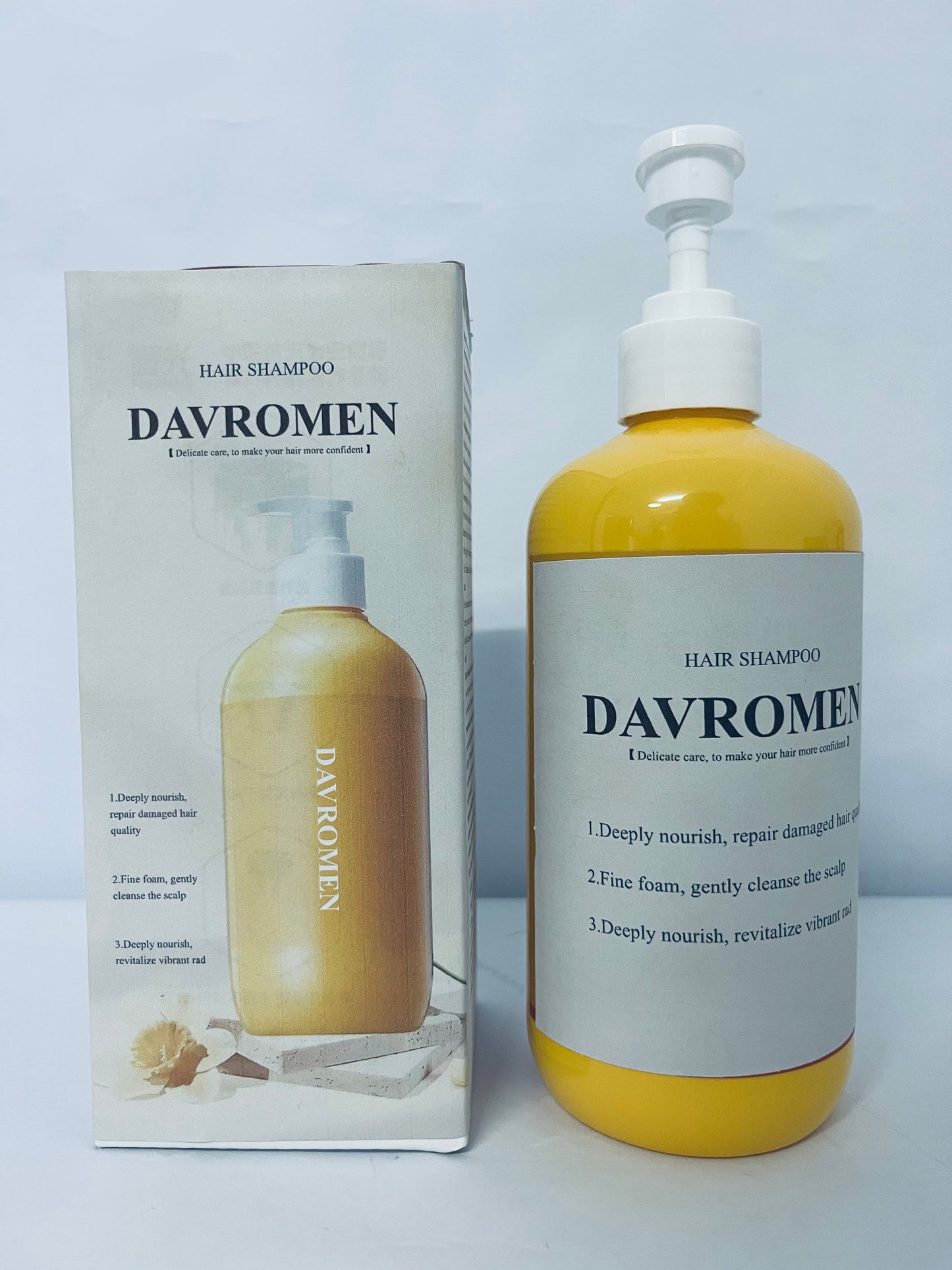 DAVROMEN Turmeric Collagen Shampoo,Hair Repair Treatment,Anti-Dandruff Shampoo,Scalp Care,Nourishing,Moisturizing,Deep Cleaning,Oil Control,Collagen Infused Shampoo for Damaged Hair