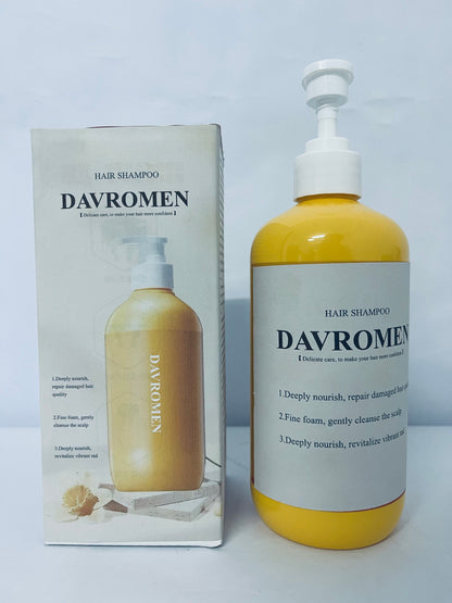 DAVROMEN Turmeric Collagen Shampoo,Hair Repair Treatment,Anti-Dandruff Shampoo,Scalp Care,Nourishing,Moisturizing,Deep Cleaning,Oil Control,Collagen Infused Shampoo for Damaged Hair