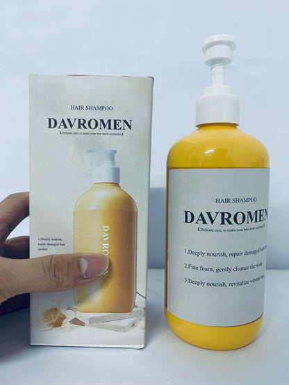 DAVROMEN Turmeric Collagen Shampoo,Hair Repair Treatment,Anti-Dandruff Shampoo,Scalp Care,Nourishing,Moisturizing,Deep Cleaning,Oil Control,Collagen Infused Shampoo for Damaged Hair