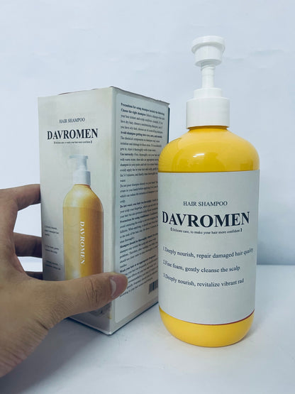 DAVROMEN Turmeric Collagen Shampoo,Hair Repair Treatment,Anti-Dandruff Shampoo,Scalp Care,Nourishing,Moisturizing,Deep Cleaning,Oil Control,Collagen Infused Shampoo for Damaged Hair