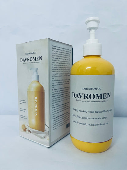 DAVROMEN Turmeric Collagen Shampoo,Hair Repair Treatment,Anti-Dandruff Shampoo,Scalp Care,Nourishing,Moisturizing,Deep Cleaning,Oil Control,Collagen Infused Shampoo for Damaged Hair
