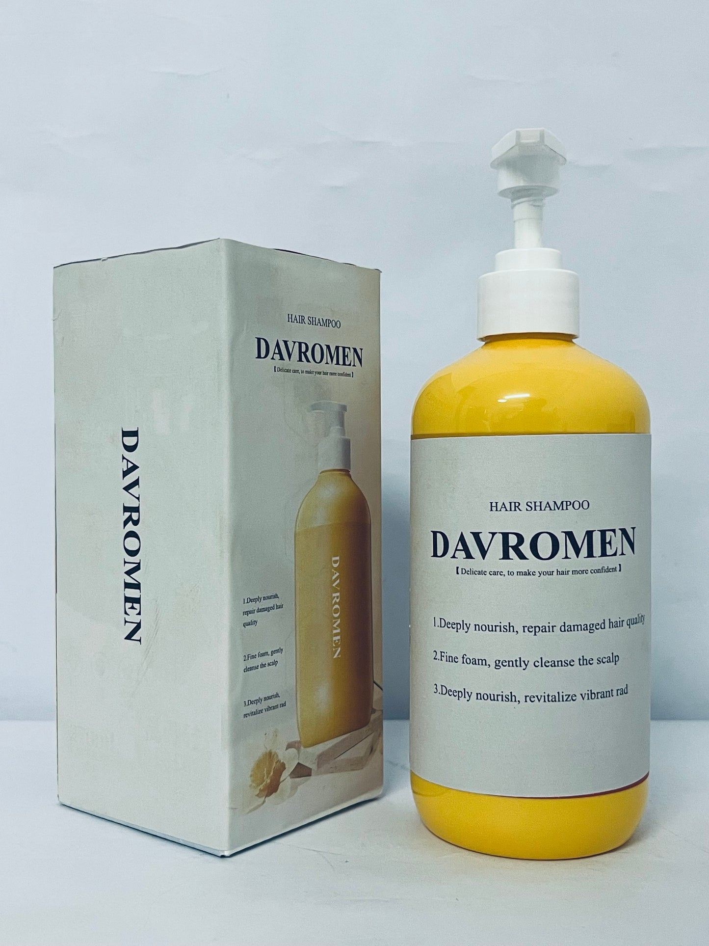 DAVROMEN Turmeric Collagen Shampoo,Hair Repair Treatment,Anti-Dandruff Shampoo,Scalp Care,Nourishing,Moisturizing,Deep Cleaning,Oil Control,Collagen Infused Shampoo for Damaged Hair