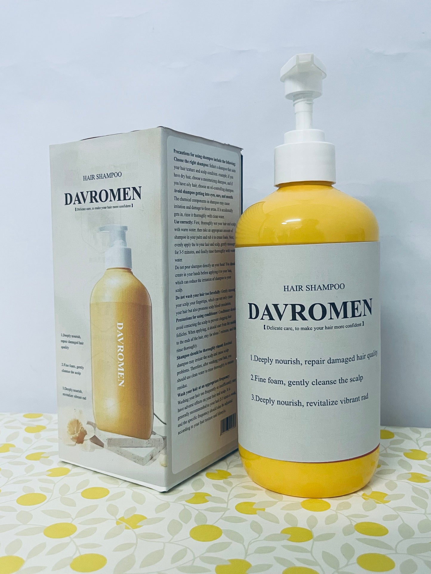 DAVROMEN Turmeric Collagen Shampoo,Hair Repair Treatment,Anti-Dandruff Shampoo,Scalp Care,Nourishing,Moisturizing,Deep Cleaning,Oil Control,Collagen Infused Shampoo for Damaged Hair