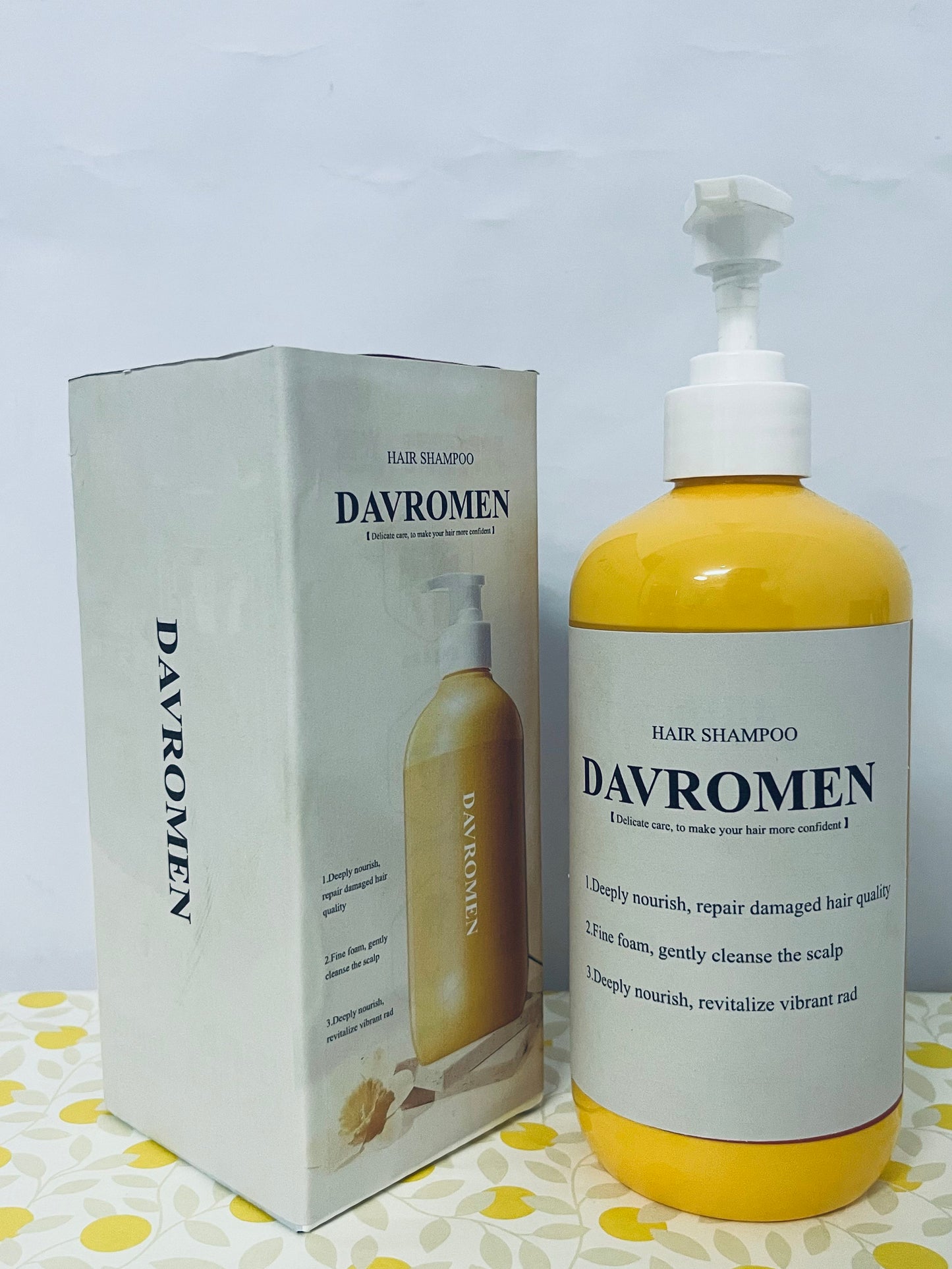 DAVROMEN Turmeric Collagen Shampoo,Hair Repair Treatment,Anti-Dandruff Shampoo,Scalp Care,Nourishing,Moisturizing,Deep Cleaning,Oil Control,Collagen Infused Shampoo for Damaged Hair