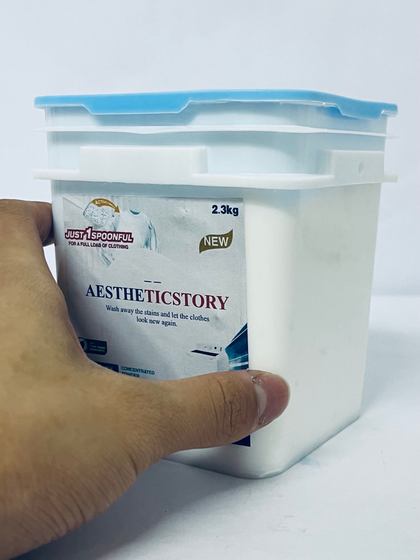 AESTHETICSTORY Laundry detergents Detergent Powder – Deep Cleaning, Removes Dirt, Grease, Stains – Non-toxic, Vegan, Fragrance Free Laundry for Sensitive Skin