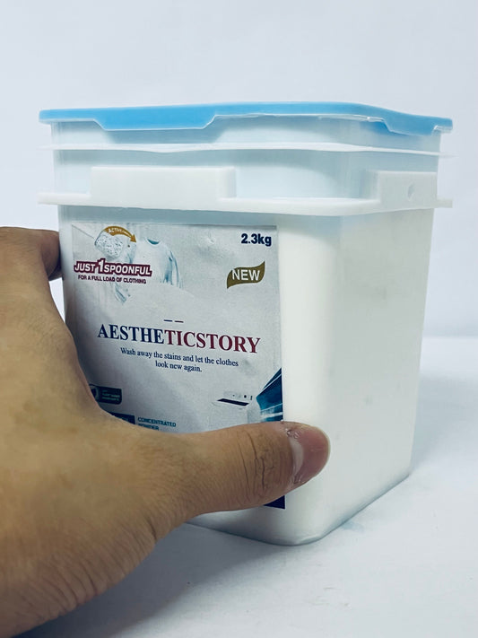 AESTHETICSTORY Laundry detergents Detergent Powder – Deep Cleaning, Removes Dirt, Grease, Stains – Non-toxic, Vegan, Fragrance Free Laundry for Sensitive Skin