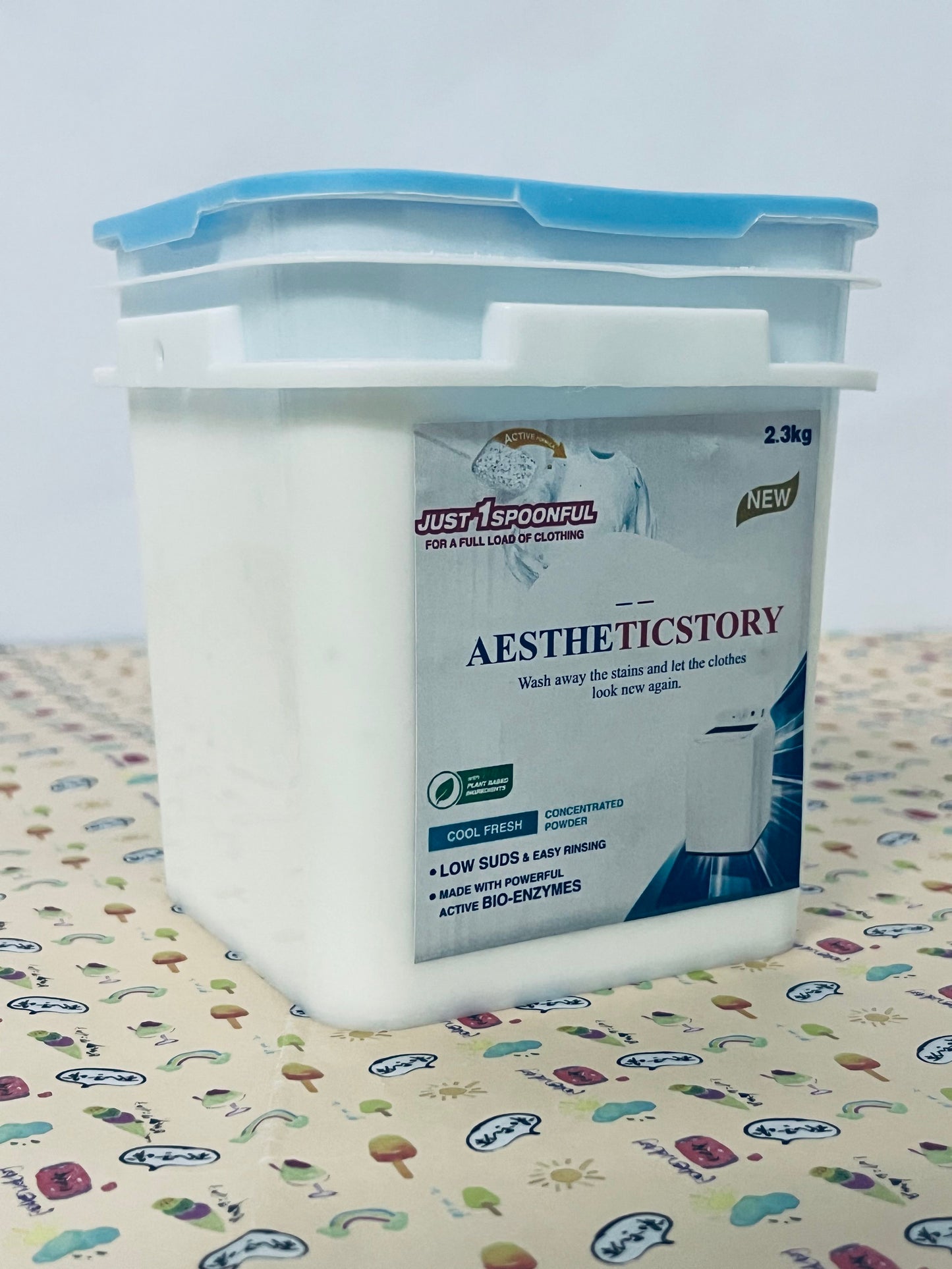 AESTHETICSTORY Laundry detergents Detergent Powder – Deep Cleaning, Removes Dirt, Grease, Stains – Non-toxic, Vegan, Fragrance Free Laundry for Sensitive Skin