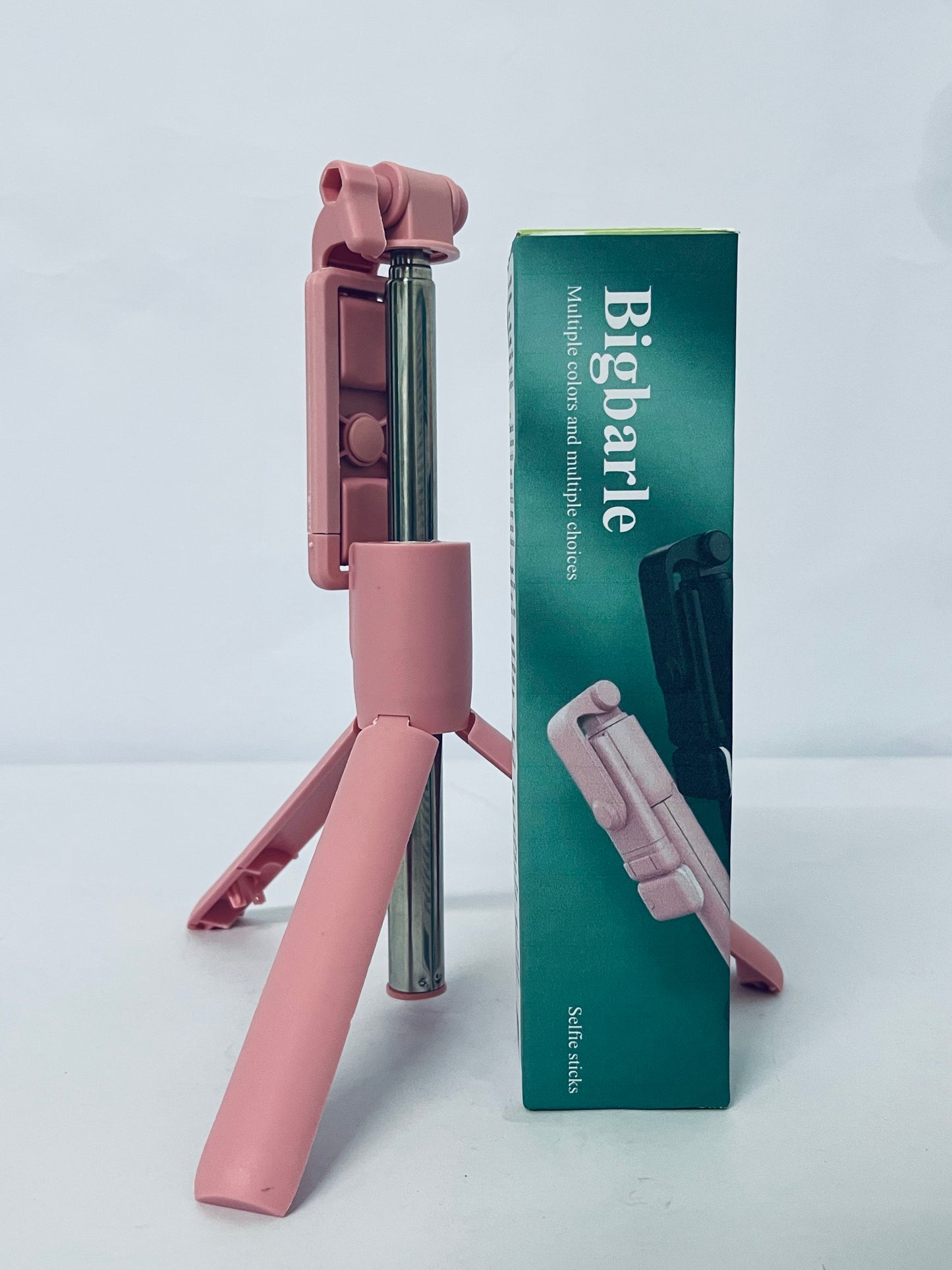 Bigbarle Selfie sticks Selfie Stick Tripod, All-in-one Extendable Aluminum Phone Tripod with Rechargeable Bluetooth Remote for iPhone, Samsung, Google, LG, Sony and More, Fitting 4.7-7 inch Smartphones, Pink