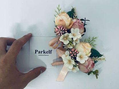 Parkelf Artificial flowers Adjustable Flower Crown Floral Headband Fairy Garland Bohemia Hair Wreath Headpiece with Ribbon for Wedding Ceremony Pregnancy Photograph Party Festival
