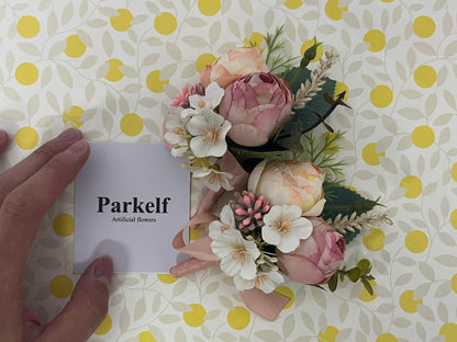Parkelf Artificial flowers Adjustable Flower Crown Floral Headband Fairy Garland Bohemia Hair Wreath Headpiece with Ribbon for Wedding Ceremony Pregnancy Photograph Party Festival