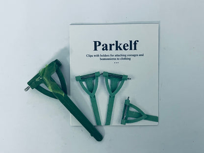 Parkelf Clips with holders for attaching corsages and boutonnieres to clothing 30 Pcs Plastic Boutonniere Safety Pins Wedding Brooch T-Shaped Corsage Pins Safety Clips for Wedding DIY Flower Brooch Boutonniere Supplies, Green (Triangle)