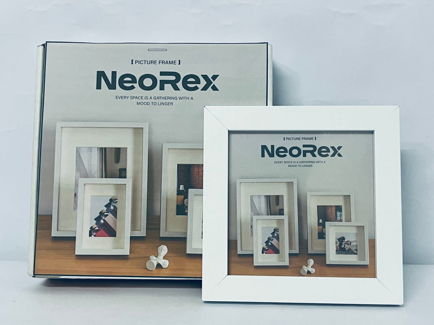 NeoRex Picture Frame, Wall Hanging Photo Frame or Tabletop Display Gallery Frame (White)