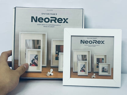 NeoRex Picture Frame, Wall Hanging Photo Frame or Tabletop Display Gallery Frame (White)