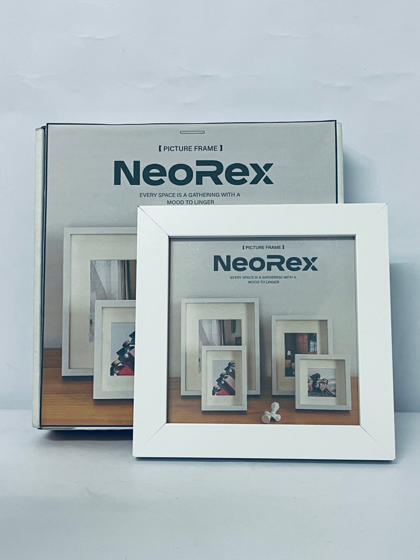 NeoRex Picture Frame, Wall Hanging Photo Frame or Tabletop Display Gallery Frame (White)