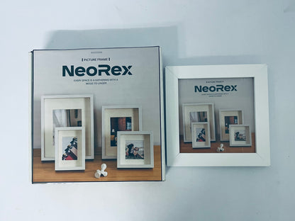 NeoRex Picture Frame, Wall Hanging Photo Frame or Tabletop Display Gallery Frame (White)