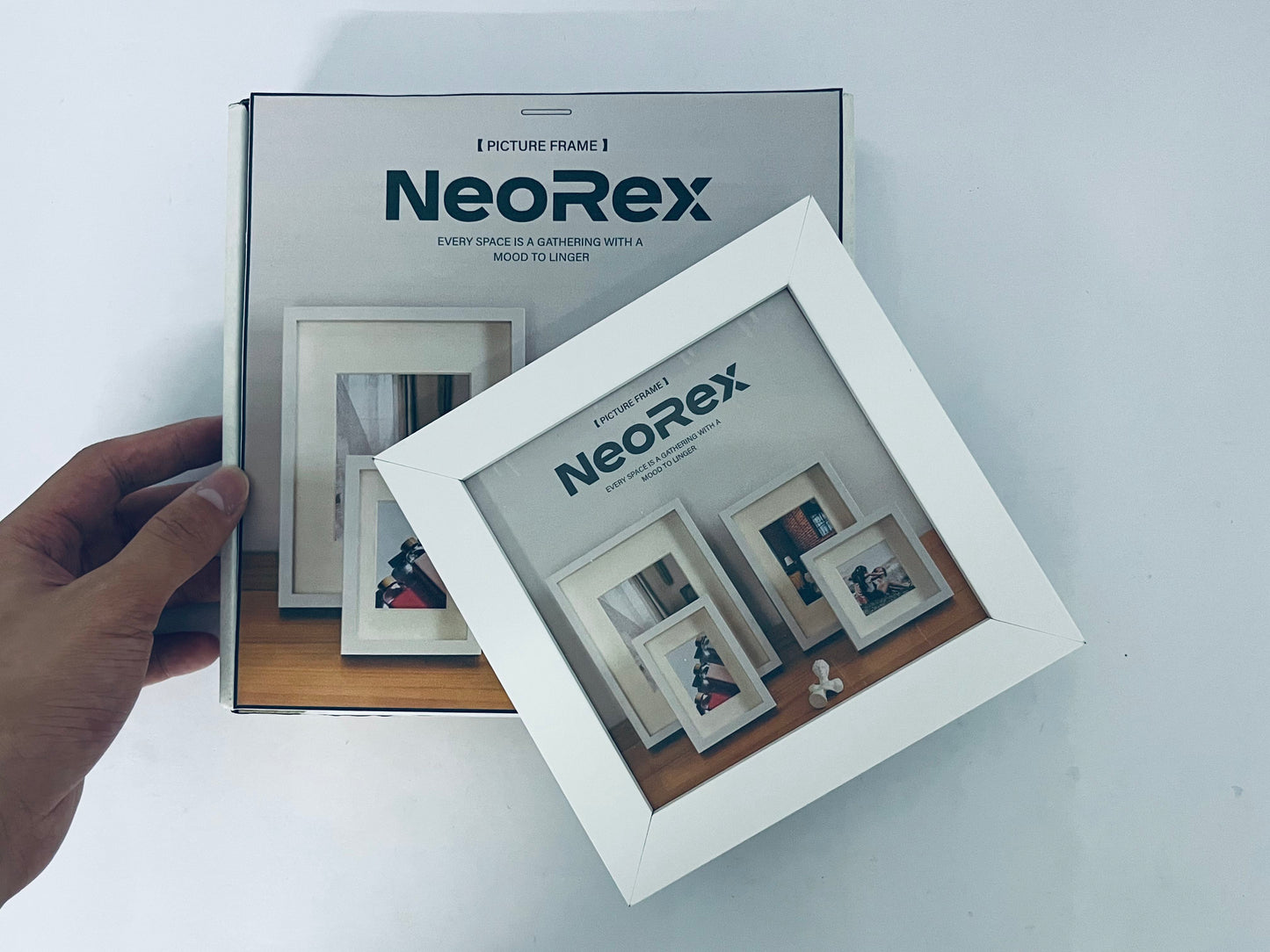 NeoRex Picture Frame, Wall Hanging Photo Frame or Tabletop Display Gallery Frame (White)