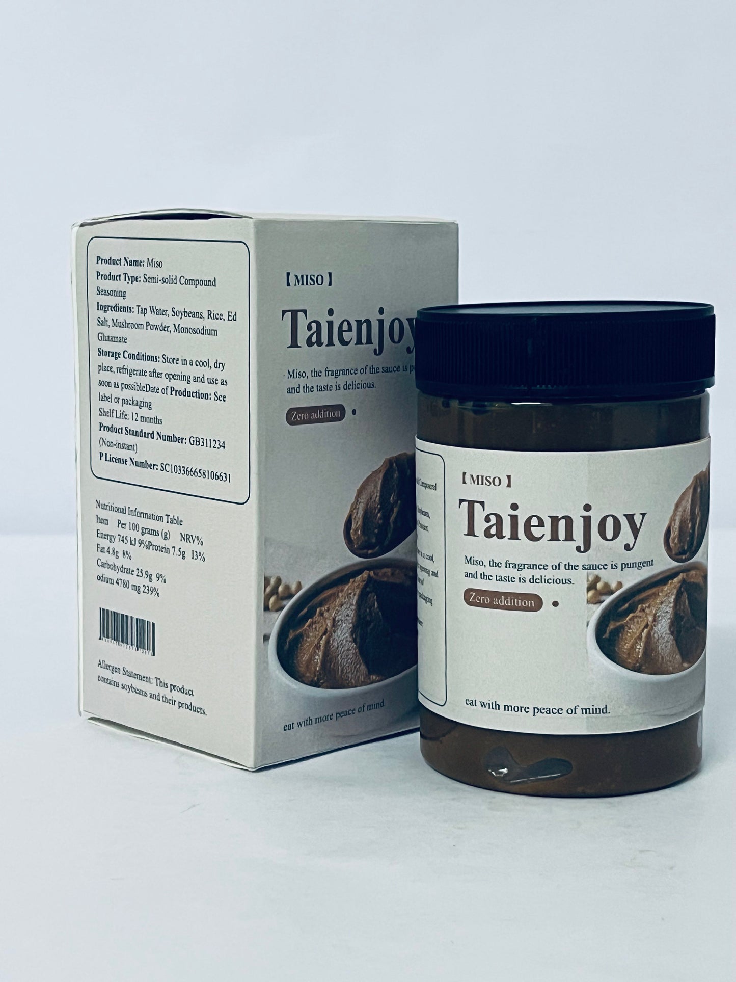Taienjoy Miso Organic White Dashi Miso Paste Bonito and Kelp Stock Gluten Free