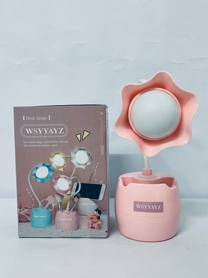 WSYYAYZ Desk lamps Flower Design LED Desk Lamp Touch Control and USB Charging Dual-Function Desk Organizer for Home Office and School (Pink)