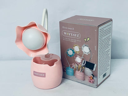 WSYYAYZ Desk lamps Flower Design LED Desk Lamp Touch Control and USB Charging Dual-Function Desk Organizer for Home Office and School (Pink)