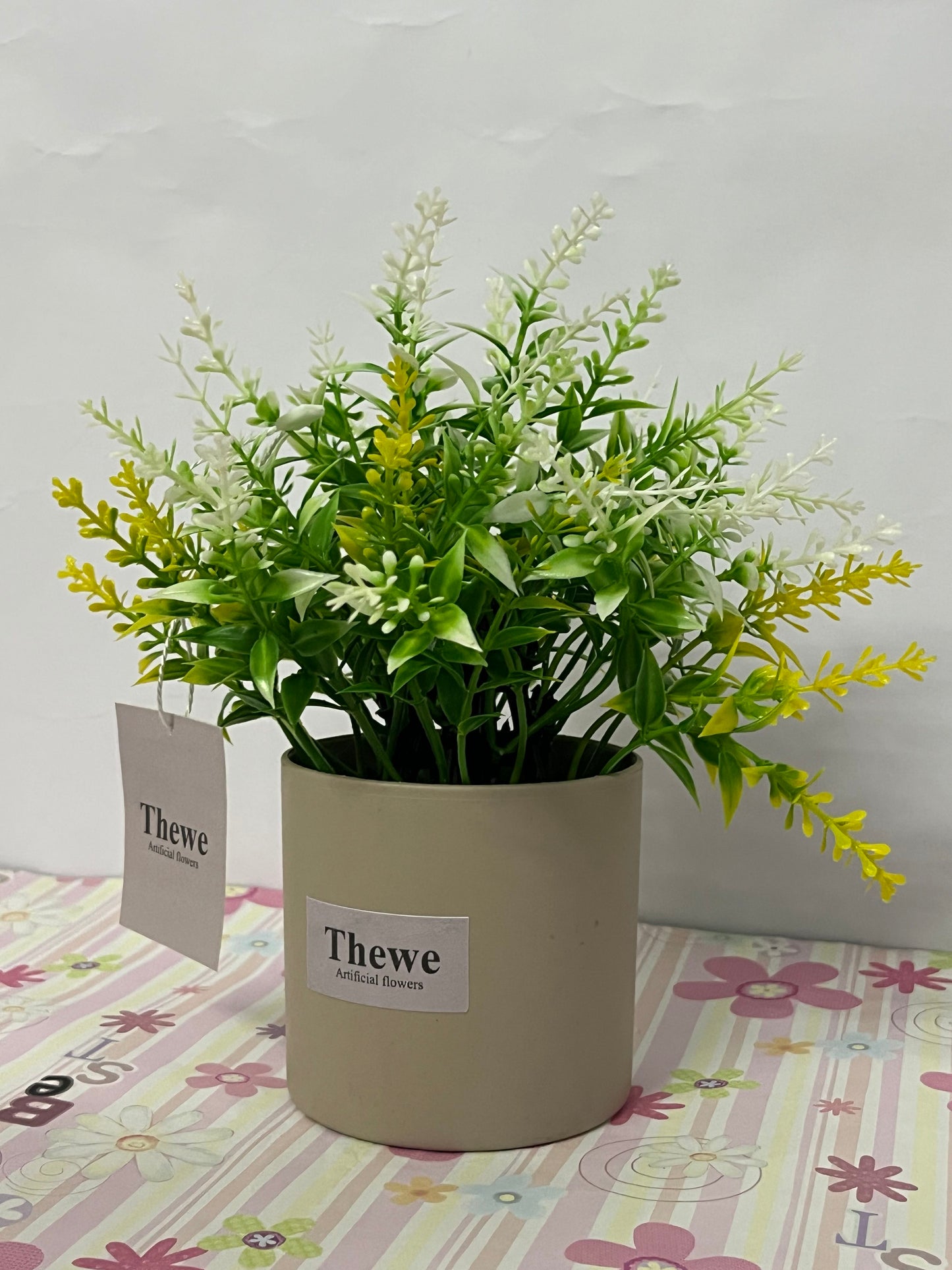 Thewe Artificial flowers Outdoor Decoration, UV Resistant Fake Shrubs Greenery Bushes House Office Garden Patio Indoor Outdoor Decor (Yellow)