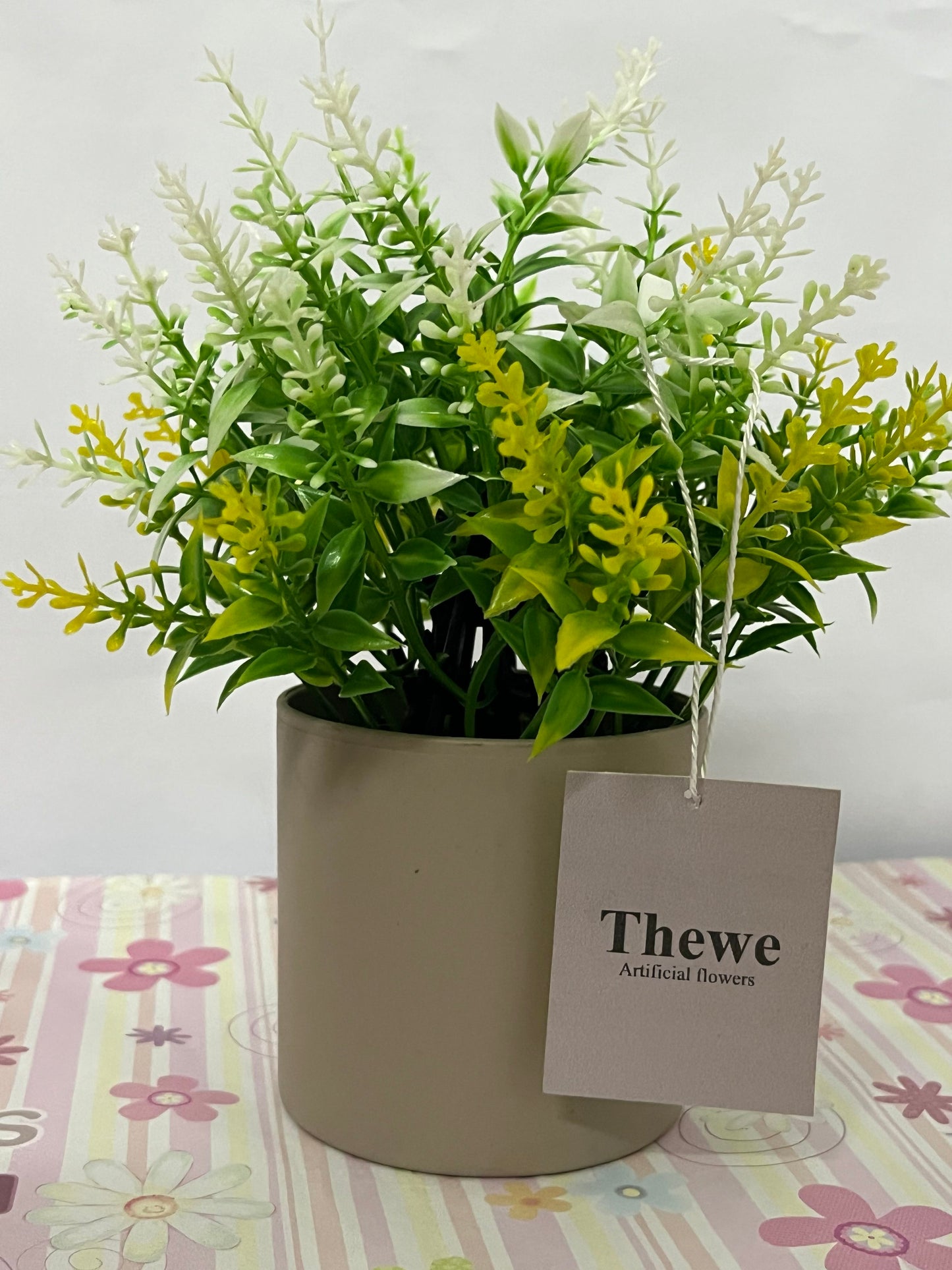 Thewe Artificial flowers Outdoor Decoration, UV Resistant Fake Shrubs Greenery Bushes House Office Garden Patio Indoor Outdoor Decor (Yellow)
