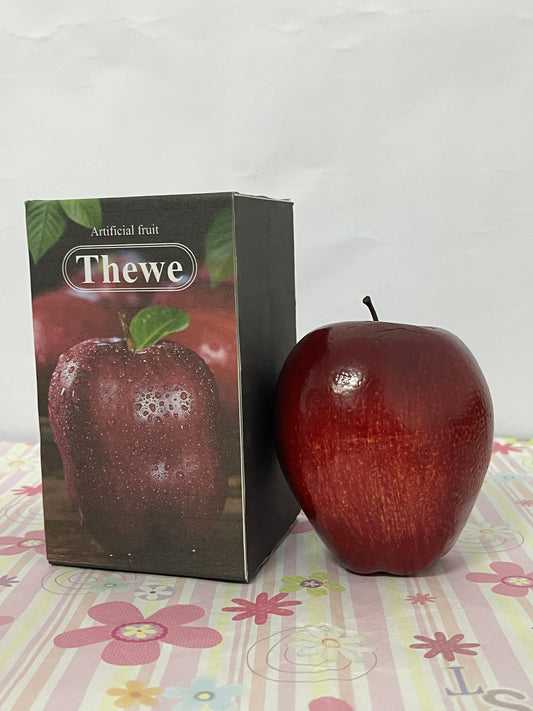Thewe Artificial fruit Fake Simulation Fruit for Home Kitchen Party Photography Prop Wedding Decoration (1Pc Dark Red Apples)