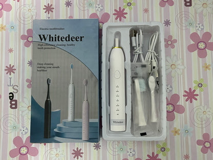 Whitedeer Electric toothbrushes Gifts Ideal for Adult Children and Couples Use USB Fast Charging Waterproof Toothbrush(White)