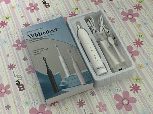 Whitedeer Electric toothbrushes Gifts Ideal for Adult Children and Couples Use USB Fast Charging Waterproof Toothbrush(White)