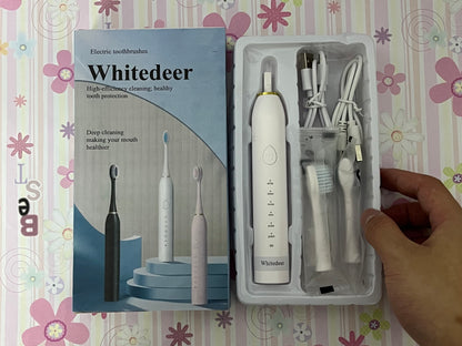 Whitedeer Electric toothbrushes Gifts Ideal for Adult Children and Couples Use USB Fast Charging Waterproof Toothbrush(White)