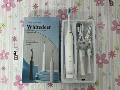 Whitedeer Electric toothbrushes Gifts Ideal for Adult Children and Couples Use USB Fast Charging Waterproof Toothbrush(White)