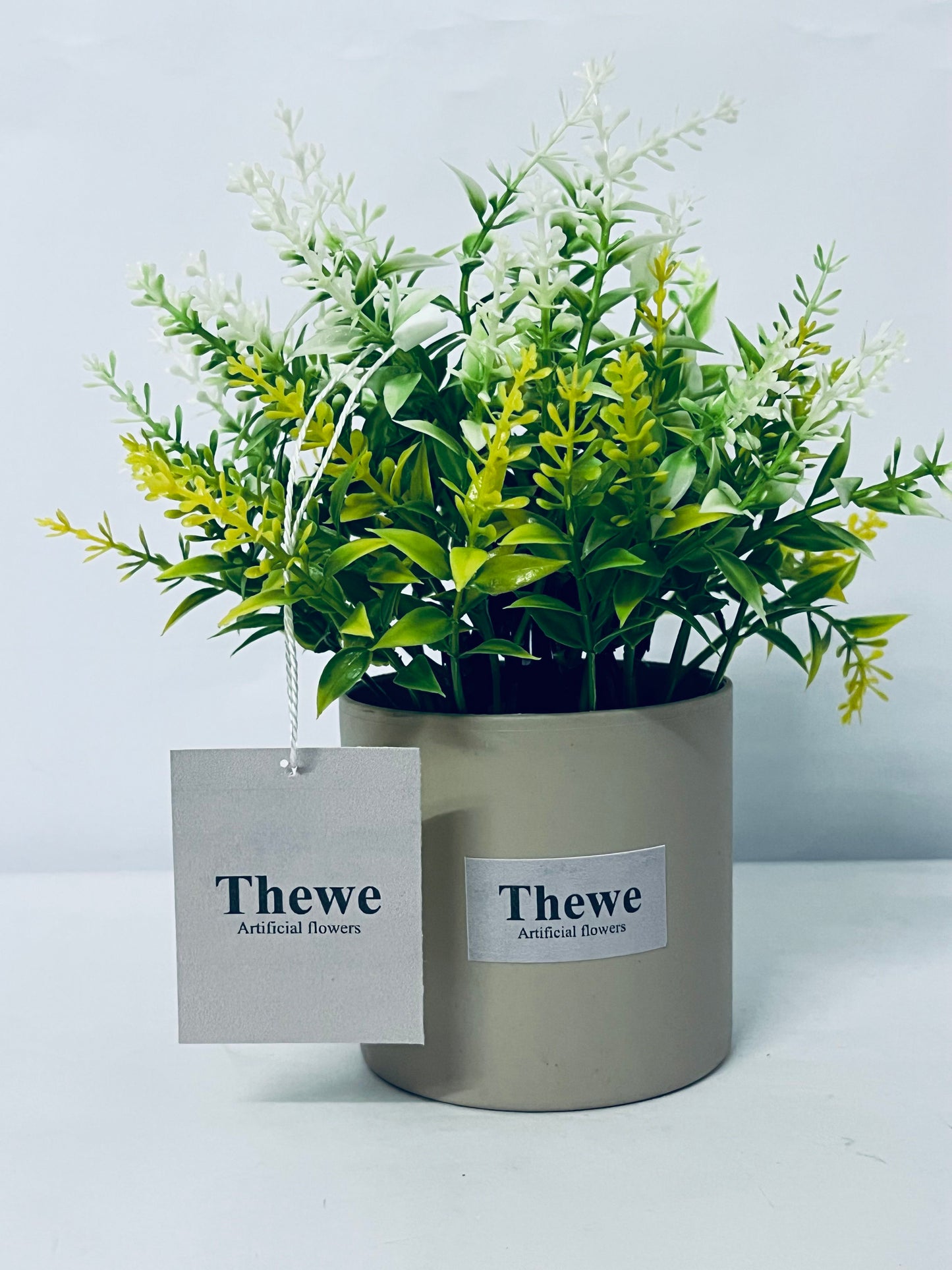 Thewe Artificial flowers Outdoor Decoration, UV Resistant Fake Shrubs Greenery Bushes House Office Garden Patio Indoor Outdoor Decor (Yellow)