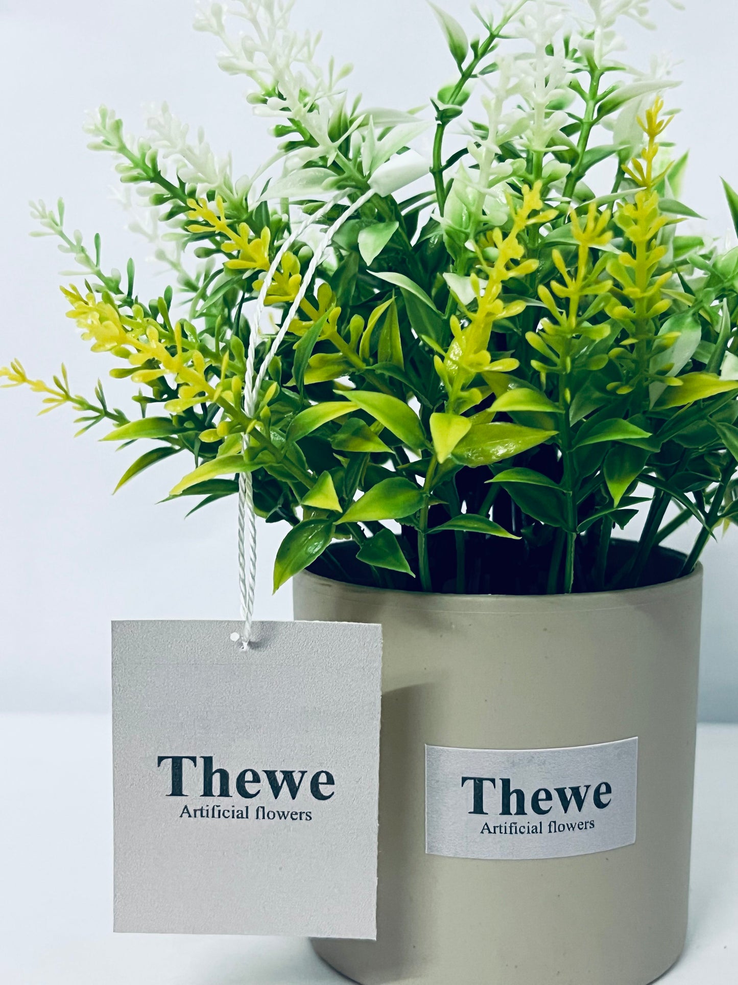 Thewe Artificial flowers Outdoor Decoration, UV Resistant Fake Shrubs Greenery Bushes House Office Garden Patio Indoor Outdoor Decor (Yellow)