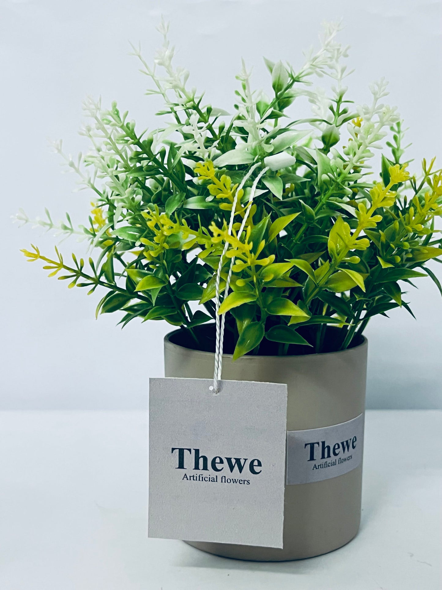 Thewe Artificial flowers Outdoor Decoration, UV Resistant Fake Shrubs Greenery Bushes House Office Garden Patio Indoor Outdoor Decor (Yellow)