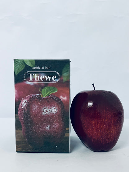 Thewe Artificial fruit Fake Simulation Fruit for Home Kitchen Party Photography Prop Wedding Decoration (1Pc Dark Red Apples)