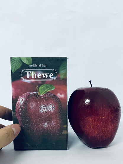 Thewe Artificial fruit Fake Simulation Fruit for Home Kitchen Party Photography Prop Wedding Decoration (1Pc Dark Red Apples)