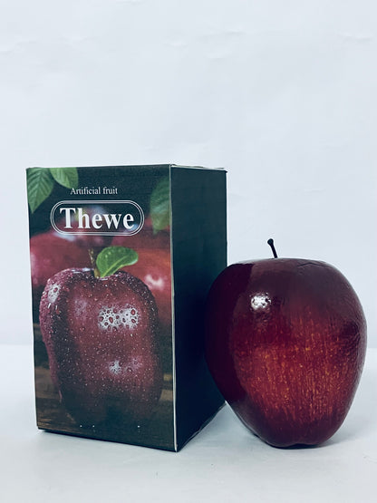 Thewe Artificial fruit Fake Simulation Fruit for Home Kitchen Party Photography Prop Wedding Decoration (1Pc Dark Red Apples)