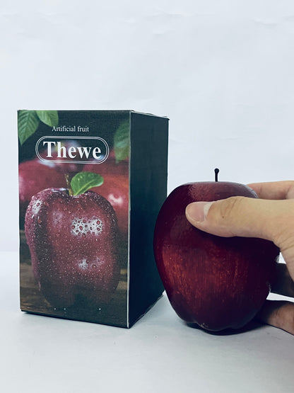 Thewe Artificial fruit Fake Simulation Fruit for Home Kitchen Party Photography Prop Wedding Decoration (1Pc Dark Red Apples)