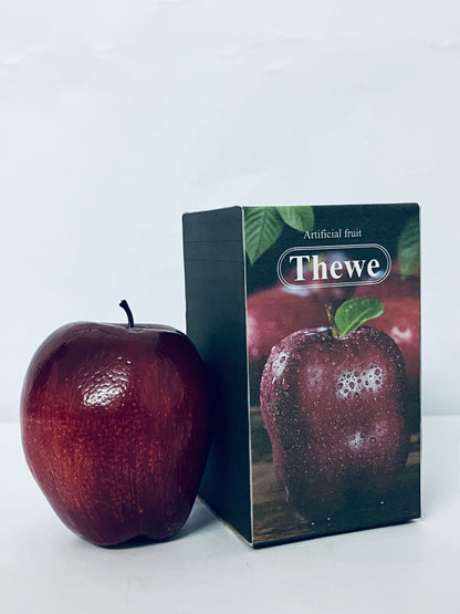 Thewe Artificial fruit Fake Simulation Fruit for Home Kitchen Party Photography Prop Wedding Decoration (1Pc Dark Red Apples)