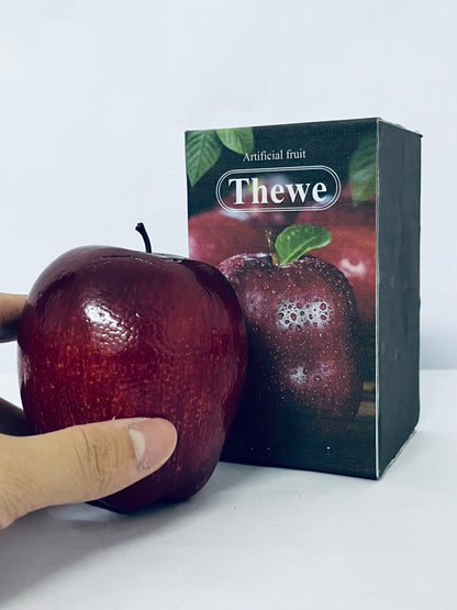 Thewe Artificial fruit Fake Simulation Fruit for Home Kitchen Party Photography Prop Wedding Decoration (1Pc Dark Red Apples)