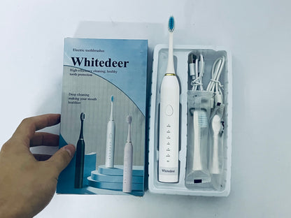 Whitedeer Electric toothbrushes Gifts Ideal for Adult Children and Couples Use USB Fast Charging Waterproof Toothbrush(White)